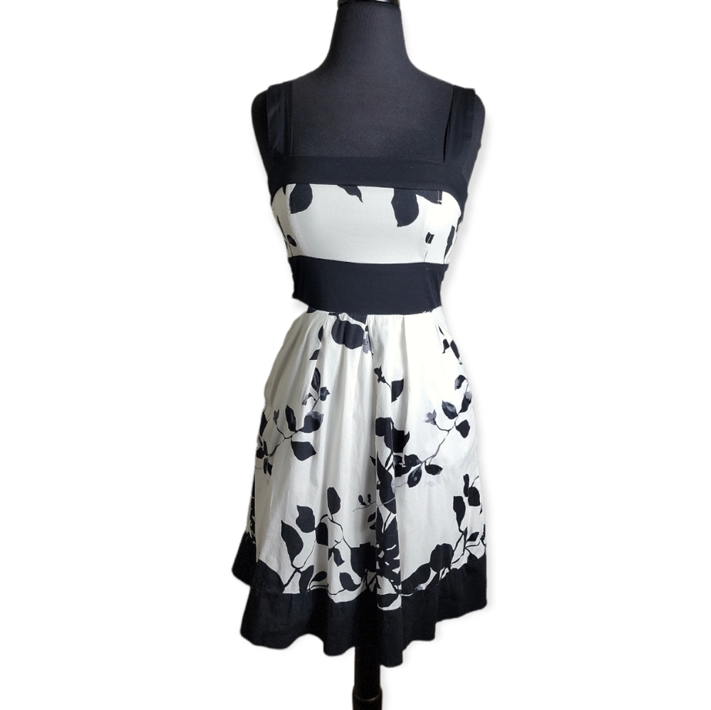 Speechless fit flare black white floral sleeveless summer dress size 3
